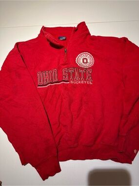 Ohio State Buckeyes Red Quarter-Zip Crewneck Sweatshirt